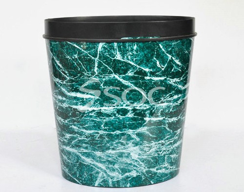 Marble Effect Film Of Cylinder Plastic Trash Cans