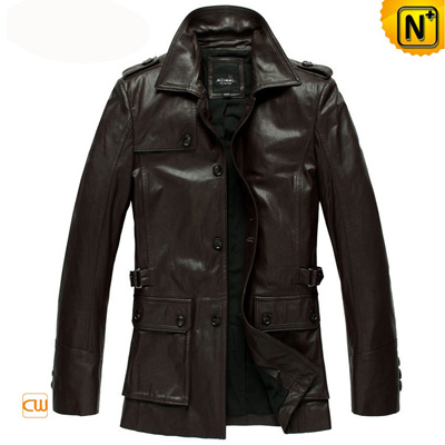 Men S Classic Genuine Goat Skin Leather Hunting Jacket