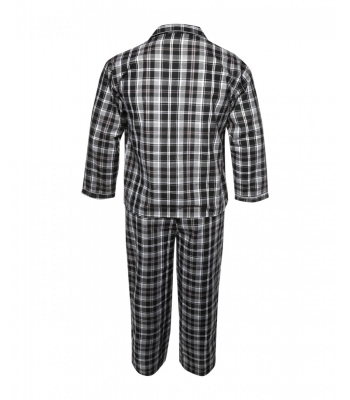 Mens Pajamas Set Black Check