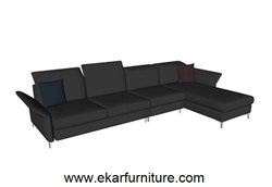 Modern Style Sofa Living Room Black Fabric Yx 282