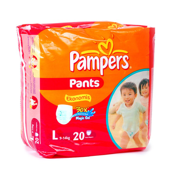 Pampers Orange Pants L 20s