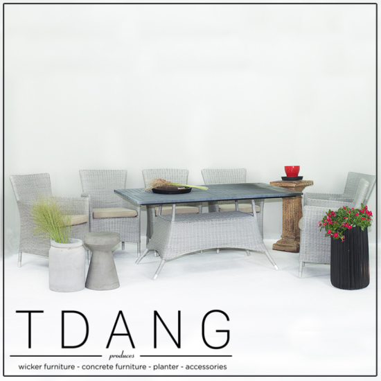 Pasadena 7 Piece Dining Set Grey Code Td1007