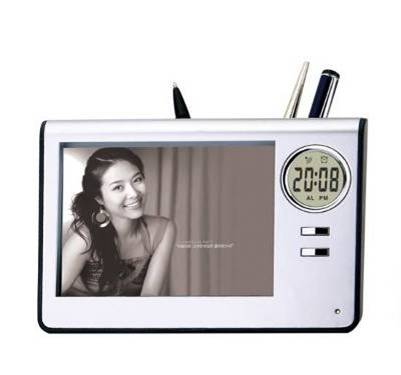 Photo Frame Timepiece Pen Holder Item E006 809