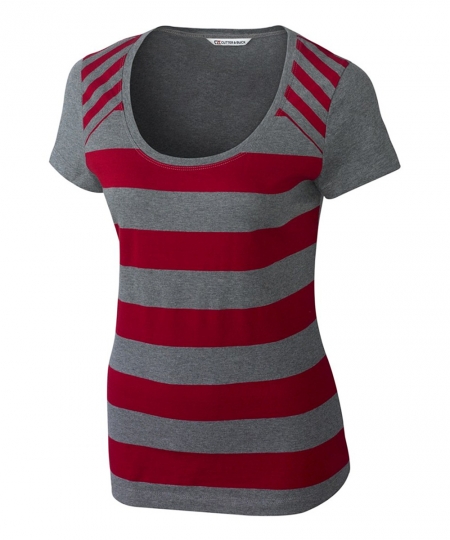 Polos T Shirt For Women In Red Strip