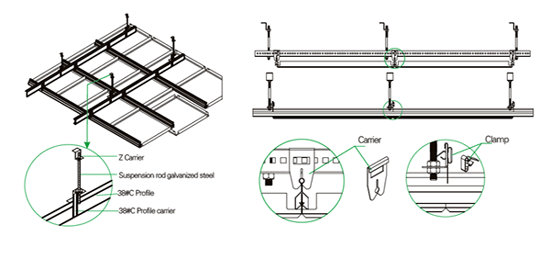 Provide Quality Rf600 Clip In Metal Tile Ceiling