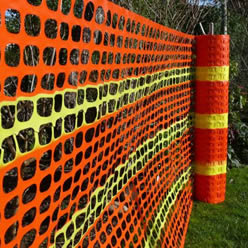 Safety Snow Fence As Warning Barrier