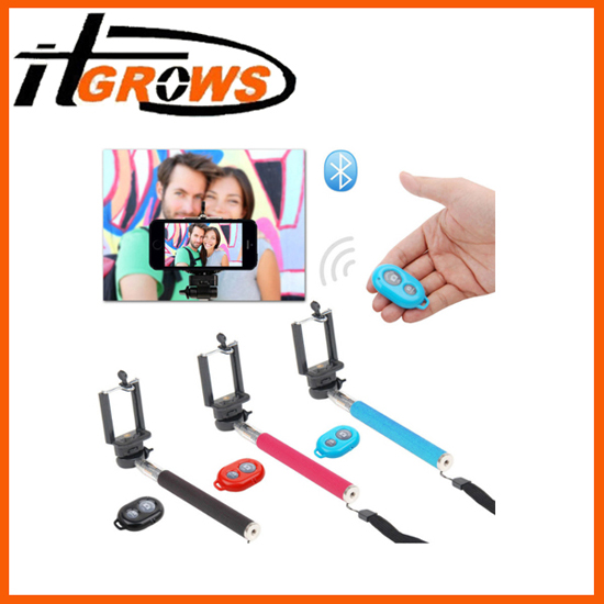 Selfie Monopod Extendable Handheld Holder Bluetooth Remote Control Shutter For Cellphone Cameras