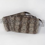 Snake Pattern Bag Pu Makeup With Fur Decorated Artificial Leather