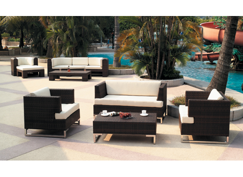 Sofa Set Pe Wicker Aluminium Frame