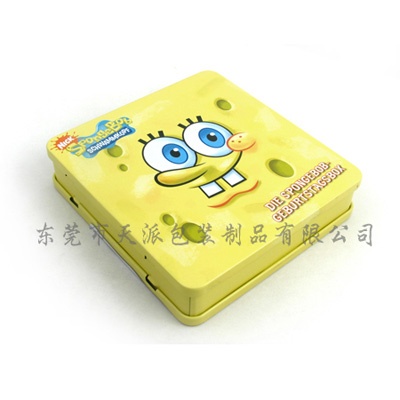 Square Metal Single Tin Cd Case With Hinge