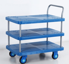 Three Layers Noiseless Platform Trolley Plastic Mute Flatbed Hand Ls150 T3 D