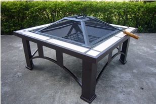 Tile Tabletop Square Fire Pit Ck606