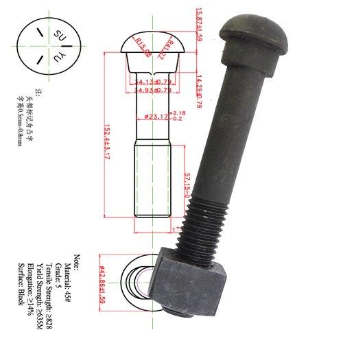 Track Bolt Fish Rail Joint Screw