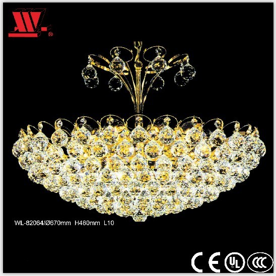 Traditional Style Gold Finished Crystal Ceiling Lamp