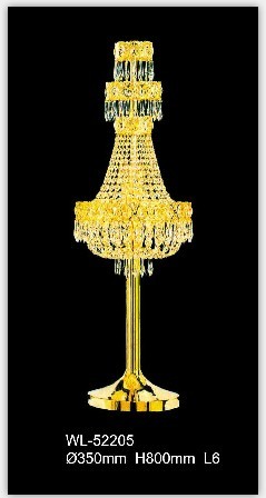 Unique Gold Finished Crystal Table Lamp