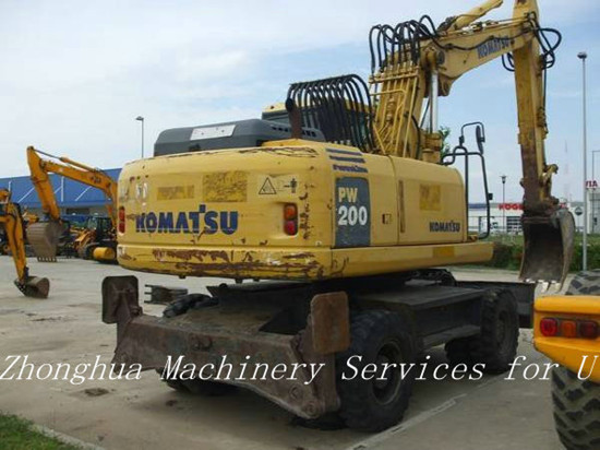 Used Wheeled Komatsu Excavator Pw200