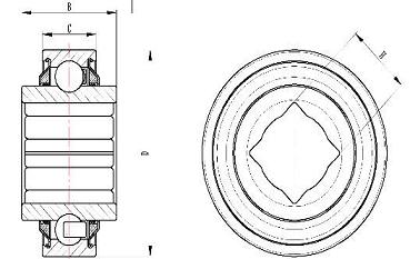 Wd Agricultural Bearings Cylindrical Square Bore