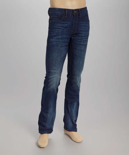 Whiskered Straight Leg Jeans Back