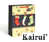 X Mas Sock Design 3d Christmas Paper Bag Kr232 2