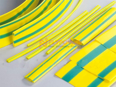 Yellow Green Striped Flexible Flame Retardant Heat Shrinkable Tubing