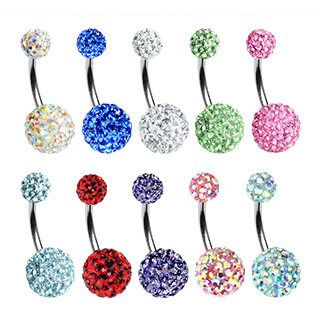 14g Ferido Gem Ball Belly Rings