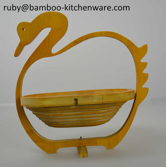 2015 New Year House Gift Display Red Bamboo Wood Apple Collapsible Fruit An