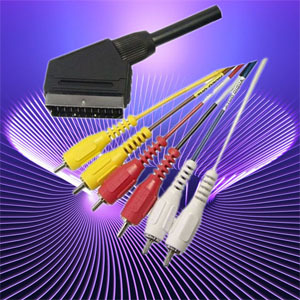 21pin Scart Plug To 6rca