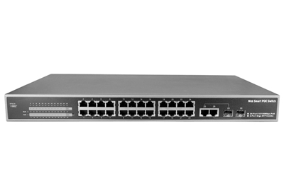 24 Port Fe 2 Gbe Tp Sfp Combo Web Smart Poe Switch Ieee802 3af At Pws1242h