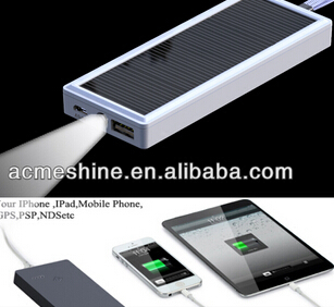 2500mah Solar Power Bank Charger For Mobile With White Flashlight Esc 08