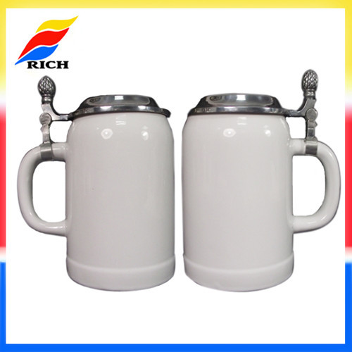 500ml Ceramic Beer Mug With Lid