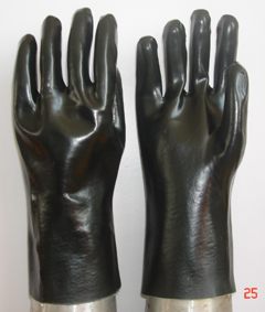 Black Pvc Glove Gauntlet Smooth Finish