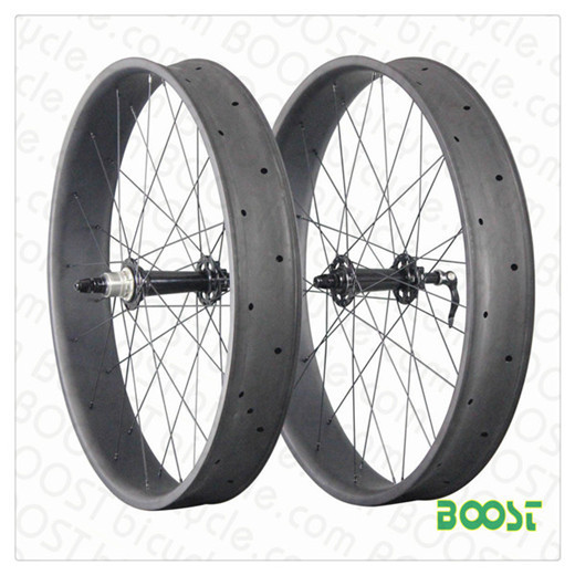 Boostbicycle 26 Inch Carbon Fat Bike Wheelset 100mm Width 25mm Depth Hookle