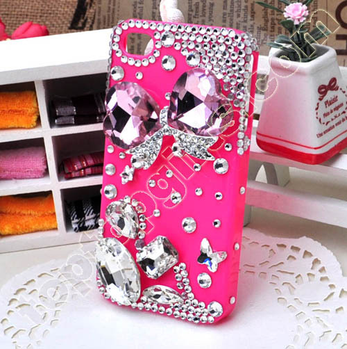 Bowknot Rhinestone Iphone4 Hard Case Cover Decoration