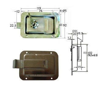 Cabinet Lock Paddle Latch Toolbox Lock102092am As