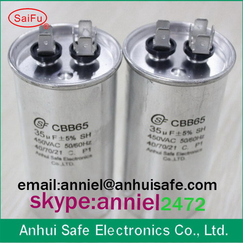 Capacitor Cbb65 35uf 450vac For Air Conditioner Use Round Dual Run