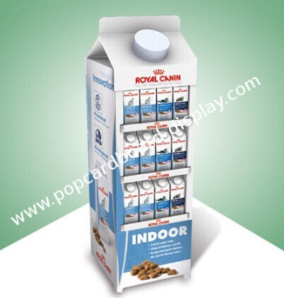 Cardboard Display Racks Floor Stand For Milk