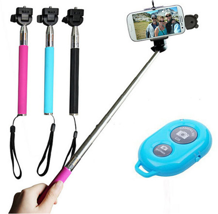 China Manufactory Monopod Bluetooth Remote Shutter Color Black Yellow Pink 