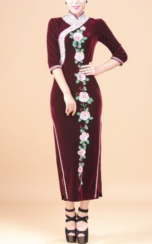 Chinese Tradtional Cheongsam Qipao Long Dress Evening