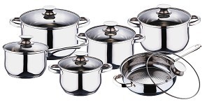 Cnbm 12 Pcs Stainless Steel Cookware Sets