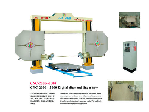 Cnc 2000 3000 Wire Saw Block Stone Machine