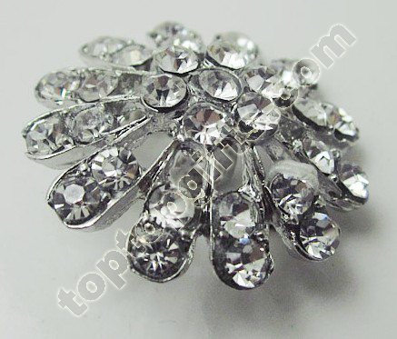 Crystal Rhinestone Flower Button