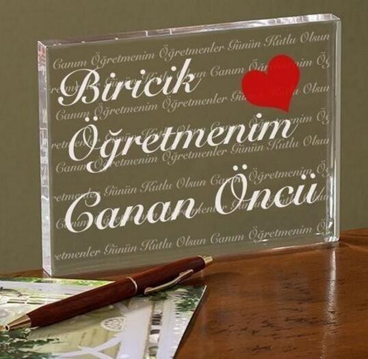 Desk Art Laser Engraved Acrylic Block With Customized Logo Text Silkscree