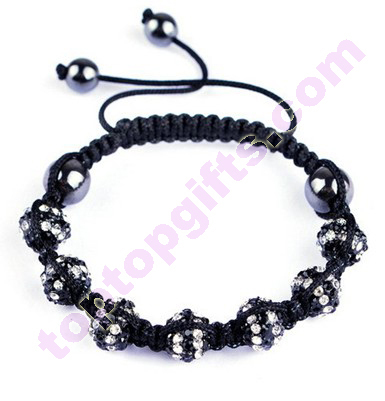 Double Color Metal Rhinestone Shamballa Bracelet