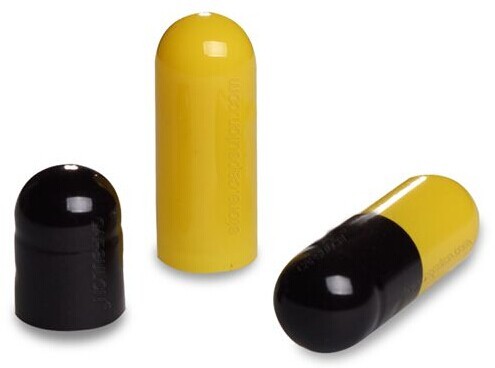 Empty Gelatin Capsules Black Yellow Size 00