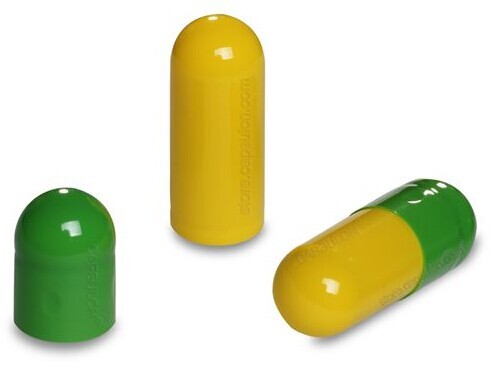 Empty Gelatin Capsules Green Yellow Size 00