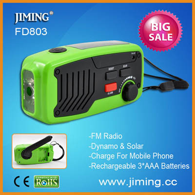 Fd803 Solar And Dynamo Led Flashlight With Radio