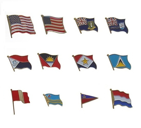 Flag Badges With A Pin