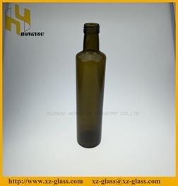 Glass Material And Cooking Oil Industrial Use Round Shape Dark Amber Bottle