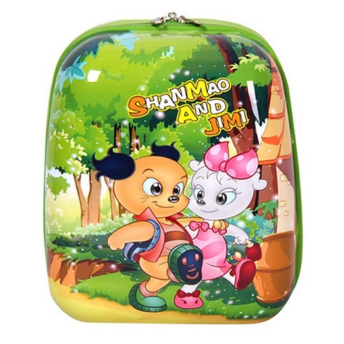 Green Smjm Square Shape Large Vintage Travel Backpacks