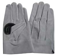 Grey Split Cowhide Leather Japanese Style Gloves